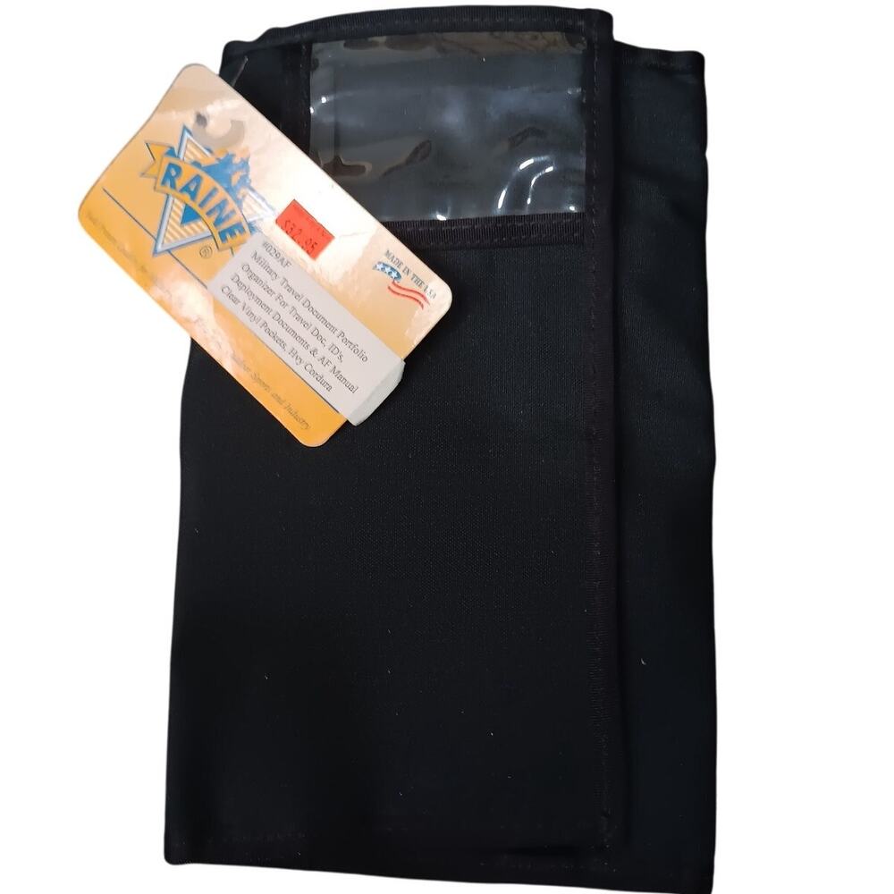 Raine Military Travel Document Organizer - Clear Vinyl Pockets - Made in USA